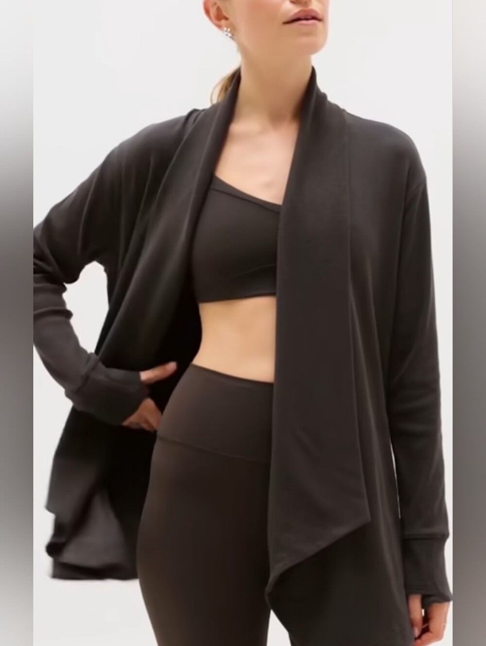 Athleta Pranayama Restore Rib Wrap Brown Size M